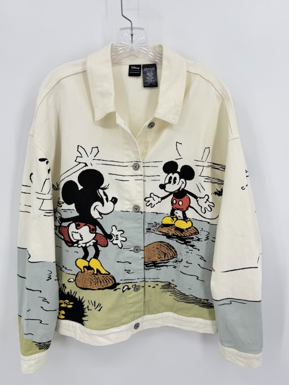 Disney Parks Her Universe Mickey And Minnie Denim Jacket Cotton Blend Size XL